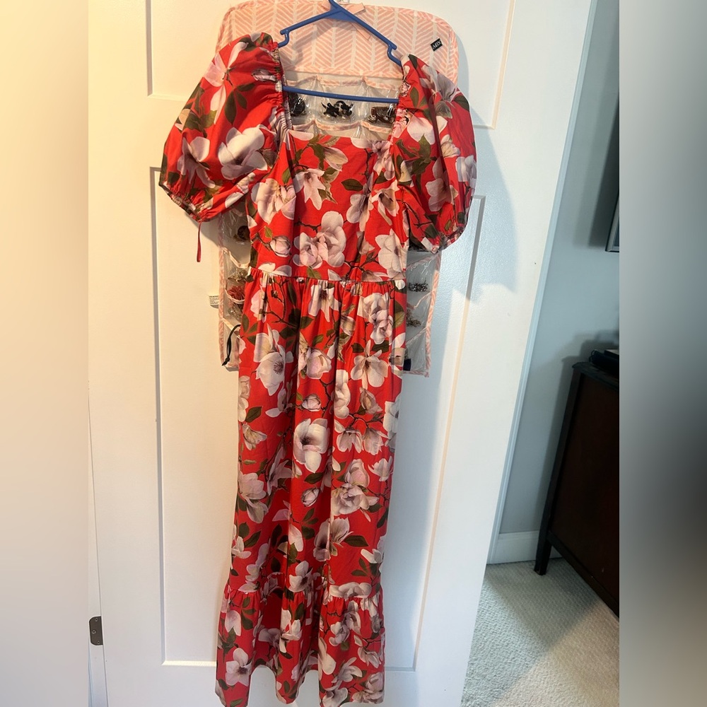 Express Floral Red Dress